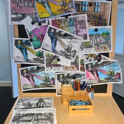 Orbis Pictus platen kleuren in de Grote Zaal