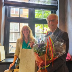 Eva Moraal en Ben Knapen bij afscheidslunch woensdag 27 augustus 2025.