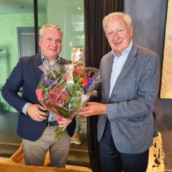 John Exalto en Douwe Breimer bij de afscheidslunch op woensdag 27 augustus 2025. John Exalto en Douwe Breimer bij de afscheidslunch op woensdag 27 augustus 2025.